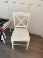 Witte Houten Stoelen - 4 stuks, Ophalen, Gebruikt, Wit, Vier