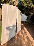 Garage deuren hout 220 x 179 ( bxh), Doe-het-zelf en Verbouw, Deuren en Horren, Ophalen, Gebruikt, 120 cm of meer, Minder dan 200 cm