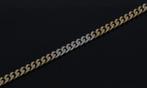 Gourmet schakel massief bicolor gouden heren dames armband, Sieraden, Tassen en Uiterlijk, Voordeelsieraden, Ophalen of Verzenden