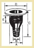 16709 Huiddoorvoer Ø26 wit kunststof &slangtule Ø21mm.€ 2,95, Watersport en Boten, Accessoires en Onderhoud, Ophalen of Verzenden