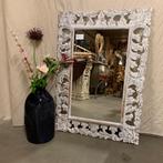 Barok spiegel - houten lijst - wit - 100 x 70 cm -TTM Wonen, TTM Wonen, Meubels – (Perzische) Tapijten en Woonaccessoires, Nieuw