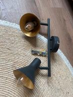 Plafondlamp 2 lampen - Zwart/Goud - 40cm, Ophalen, Zo goed als nieuw, Metaal