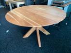 Tafel rond 130cm acacia hout matrixpoot b keuze hoge korting, Ophalen, Nieuw, Vijf personen of meer, Rond