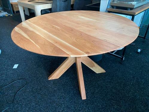 Tafel rond 130cm acacia hout matrixpoot b keuze hoge korting, Huis en Inrichting, Tafels | Eettafels, Nieuw, Vijf personen of meer