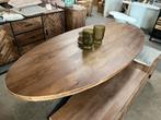 Magazijn leegverkoop eettafel ovaal mangohout matrix zwart, Nieuw, Ophalen of Verzenden, Info@wkhome.nl, Argonweg 20 Amersfoort