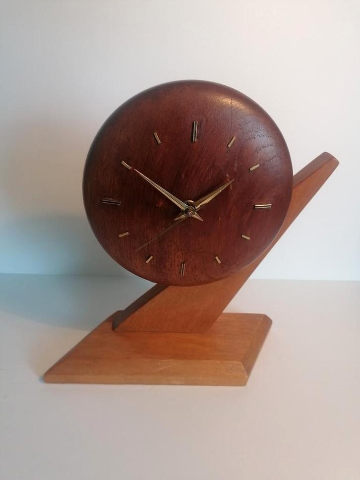 Vintage Teakhouten Klok - Jaren 60 - Elektrisch, Antiek en Kunst, Antiek | Klokken, Ophalen of Verzenden