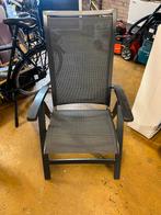 Antraciet 4-persoons tuinset met stenen tafelblad, Tuin en Terras, Ophalen of Verzenden, Zo goed als nieuw, Aluminium, Verstelbaar