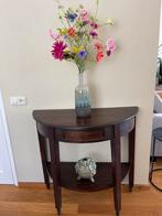 Halfronde sidetable met lade en plank, Ophalen, Gebruikt, 50 tot 100 cm, Tafelblad