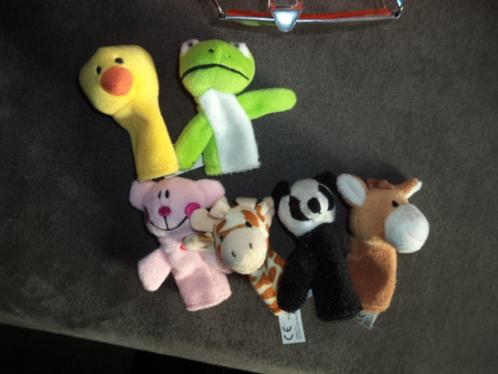 Vingerpoppetjes (6 stuks), Kinderen en Baby's, Speelgoed | Knuffels en Pluche, Zo goed als nieuw, Overige typen, Ophalen