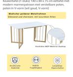 Moderne eettafel met marmerpatroon - 140x80 cm, Ophalen of Verzenden