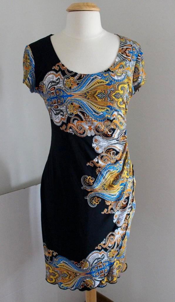 Ribkoff elegante jurk zwart met Paisley print maat 36/38, Kleding | Dames, Jurken, Zo goed als nieuw, Maat 36 (S), Overige kleuren