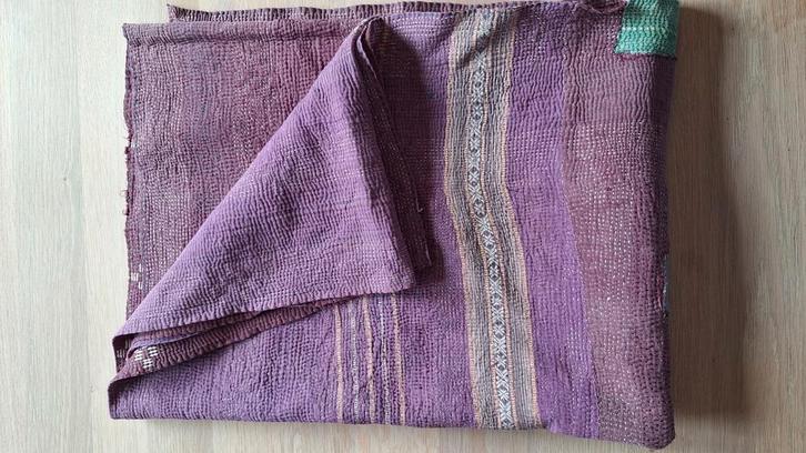 Vintage Sari Quilt | plaid, sprei, deken, Isabel Marant, Huis en Inrichting, Woonaccessoires | Plaids en Woondekens, Nieuw, Ophalen of Verzenden