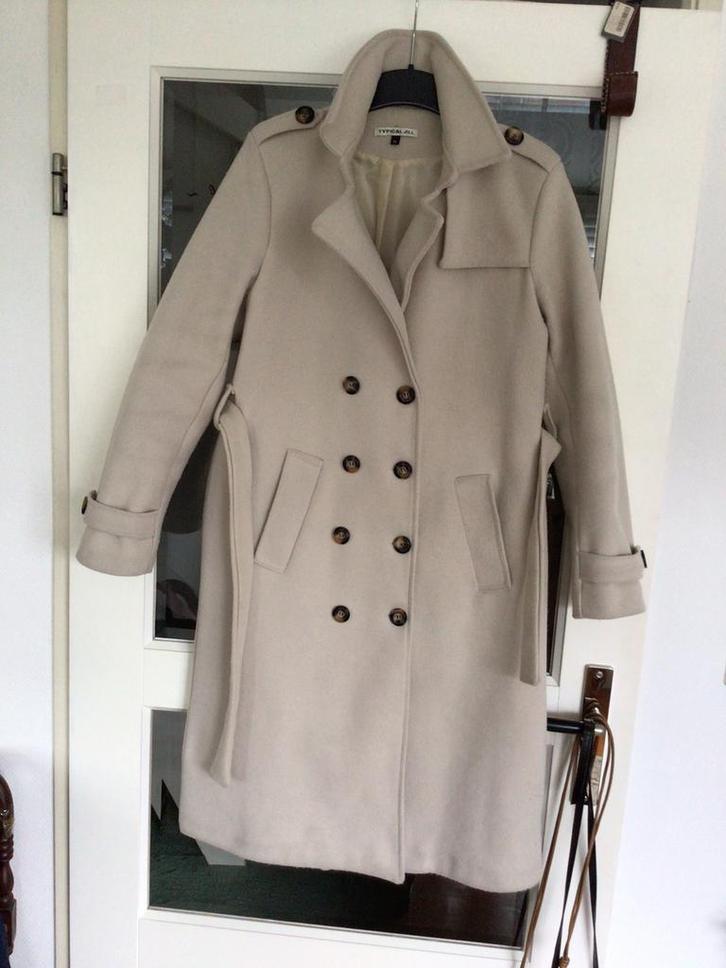 Trenchcoat, tussenjas, ecru mt M merk TypicalJill uit Italië, Kleding | Dames, Jassen | Winter, Zo goed als nieuw, Maat 38/40 (M)