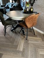 Ronde/ovale eettafel uitschuifbaar, Huis en Inrichting, Ophalen, Modern/landelijk, Gebruikt, 100 tot 150 cm