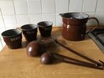 Vintage Emaille Melkkoker / lepels / Zand Zeep Soda bakjes, Antiek en Kunst, Antiek | Emaille, Ophalen of Verzenden