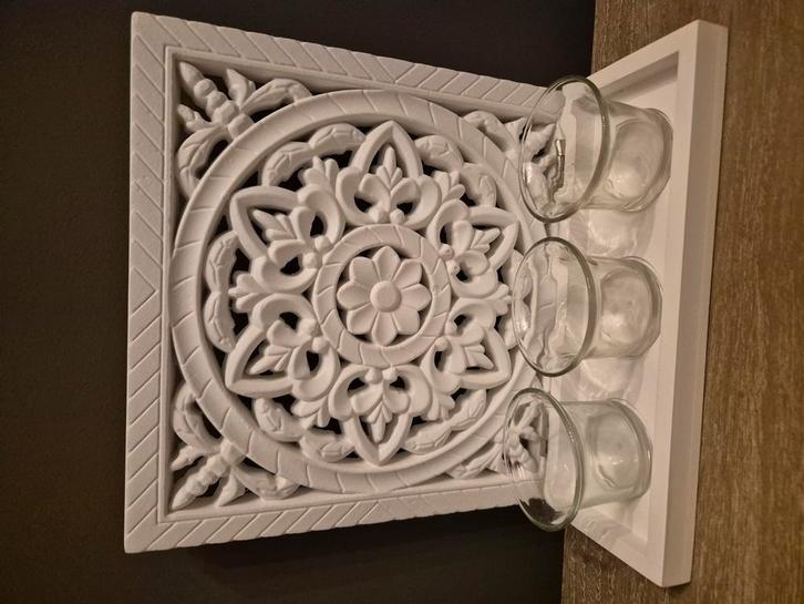 Villa Volance  2 x wanddecoratie met 3 kaarsjes, Huis en Inrichting, Woonaccessoires | Wanddecoraties, Nieuw, Ophalen of Verzenden