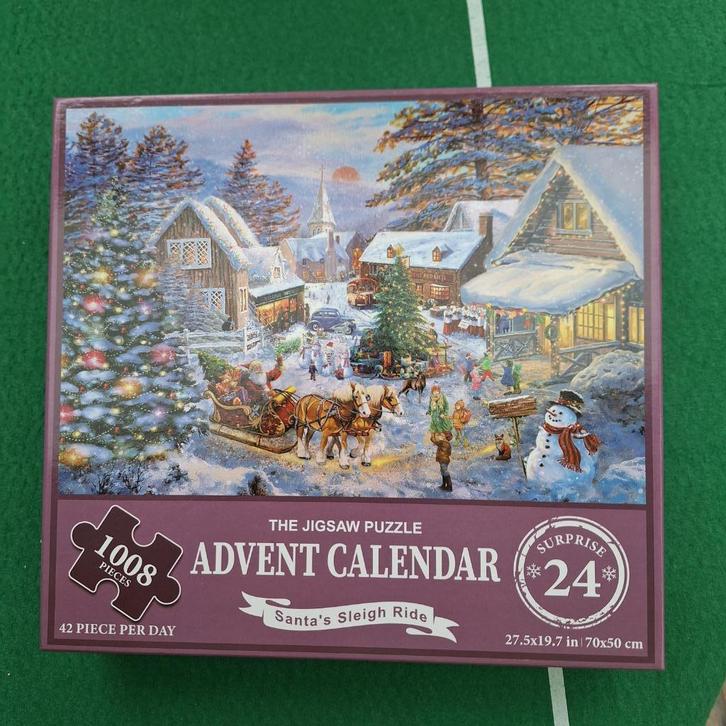 Adventskalender legpuzzel 1000 stukjes, Hobby en Vrije tijd, Denksport en Puzzels, Gebruikt, Legpuzzel, 500 t/m 1500 stukjes, Ophalen of Verzenden