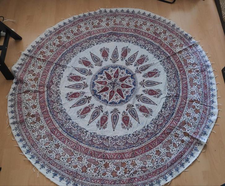 Rond Perzisch Tapijt, Huis en Inrichting, Stoffering | Tapijten en Kleden, Gebruikt, 150 tot 200 cm, 150 tot 200 cm, Rond, Wit