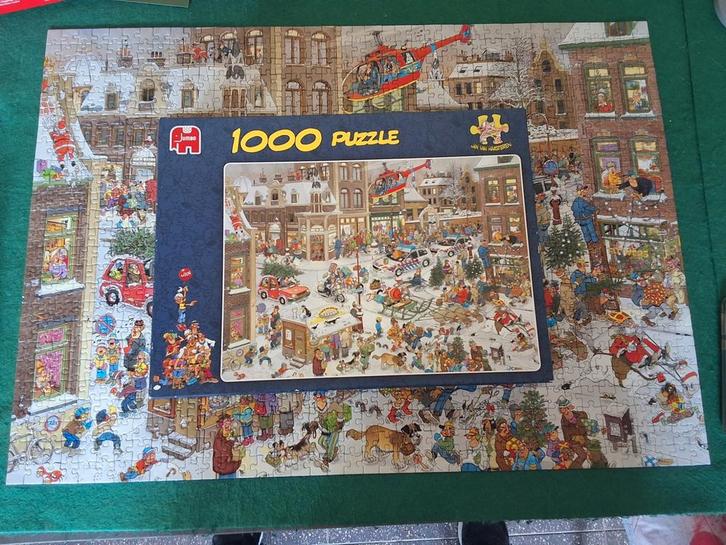 Jan v Haasteren 1000 stukjes, Kerst, Hobby en Vrije tijd, Denksport en Puzzels, Zo goed als nieuw, 500 t/m 1500 stukjes, Ophalen of Verzenden