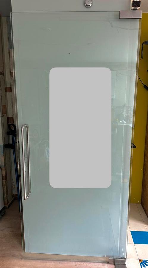 Grote glazen deur taatsdeur met Dorma vloerpot 218,5x99cm, Doe-het-zelf en Verbouw, Deuren en Horren, Gebruikt, Binnendeur, 215 cm of meer