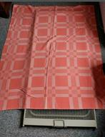 Deken,Bedden,Zalm,Roze,Blauw,1960,Bed,RETRO,stof,Dekens, Ophalen of Verzenden, Zo goed als nieuw
