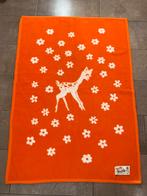 Aabe Vintage kinderdeken - dralon oranje / wit met hertje, Gebruikt, Jongetje of Meisje, Oranje, Ophalen of Verzenden