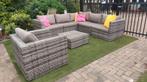 Groot luxe wicker loungeset met extra stoel, Ophalen, Gebruikt, Wicker