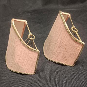 Vintage Oudroze Klem Lampenkapjes - Set van 2 beschikbaar voor biedingen