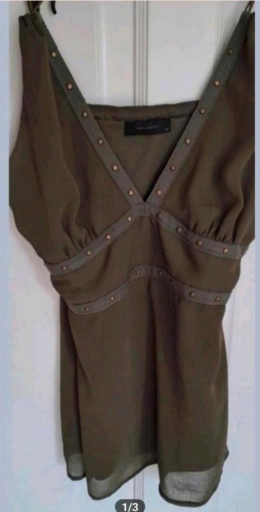 Chique top, Kleding | Dames, Tops, Zo goed als nieuw, Maat 38/40 (M), Groen, Zonder mouw, Ophalen of Verzenden