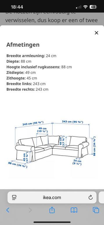 Blauwe Ikea hoekbank  ektorp - afbeelding 11