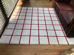 Ikea simested rood creme geruit tapijt 200 bij 200 cm, Ophalen, Gebruikt, 150 tot 200 cm, Vierkant