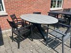 6-delige tuinset polywood tuintafel met aluminium stoelen, 5 zitplaatsen, Aluminium, Ophalen of Verzenden, Zo goed als nieuw
