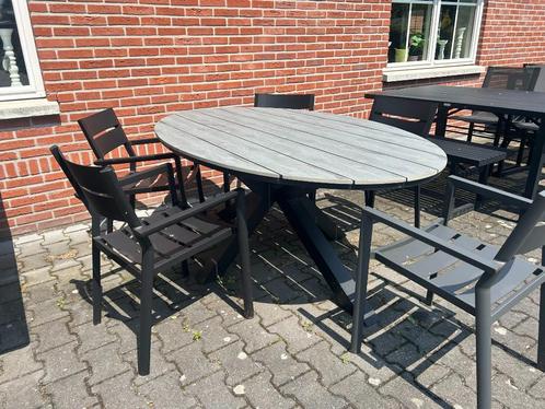 6-delige tuinset polywood tuintafel met aluminium stoelen, Tuin en Terras, Tuinsets en Loungesets, Zo goed als nieuw, Tuinset
