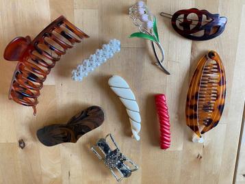 9 vintage Haarspelden zgan parel bloem rood bruin beige beschikbaar voor biedingen