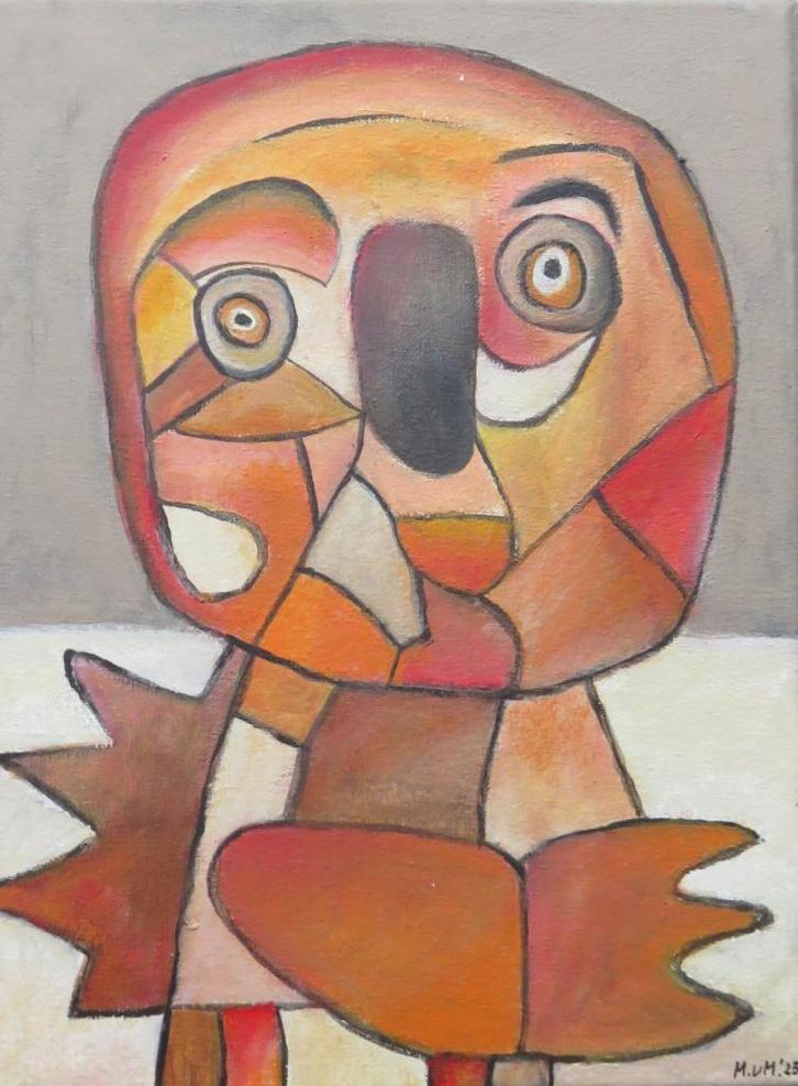 Ode aan Karel Appel 2 18x24cm, Antiek en Kunst, Kunst | Schilderijen | Modern, Ophalen of Verzenden