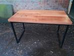 Industriële tafel salontafel bijzettafel halbank 80x43 cm, Nieuw, Rechthoekig, 45 tot 60 cm, Hout