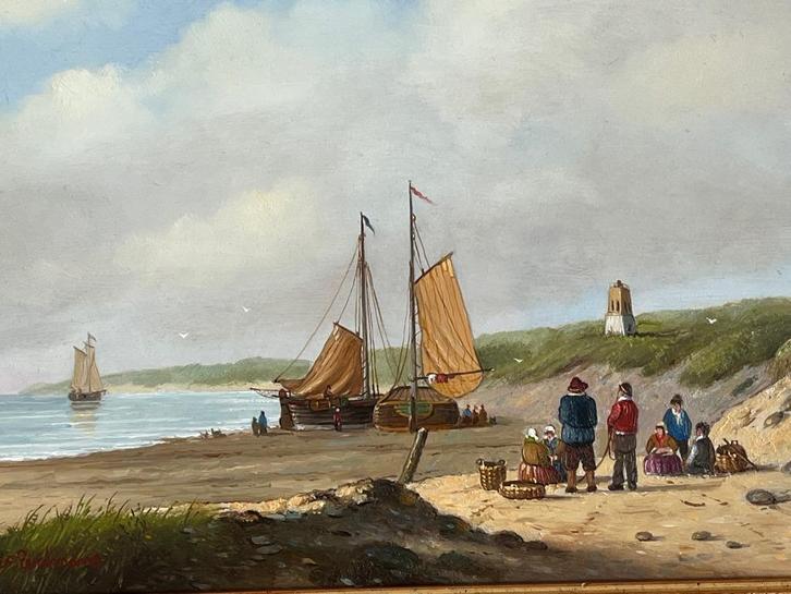 Johannes Eerdmans, vis komt aan land, Antiek en Kunst, Kunst | Schilderijen | Klassiek, Ophalen