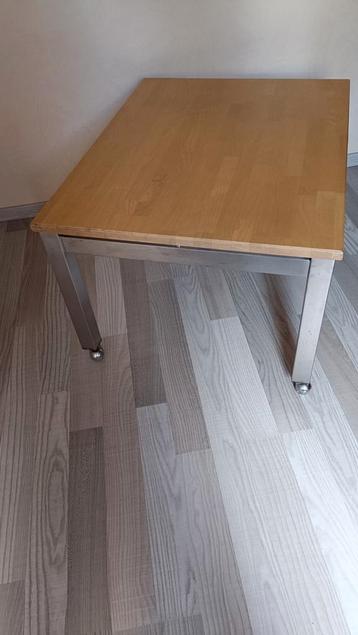 Bijzettafel Salontafel Beuken Roestvrijstaal beschikbaar voor biedingen