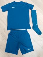 Nike blauwe (voetbal)set van 3 items maat 158-170/kinderXL, Ophalen of Verzenden, Gebruikt, Jongen of Meisje, Broek