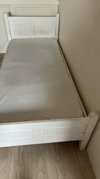 Hout witte bed, 90 cm, Ophalen of Verzenden, Eenpersoons, Zo goed als nieuw