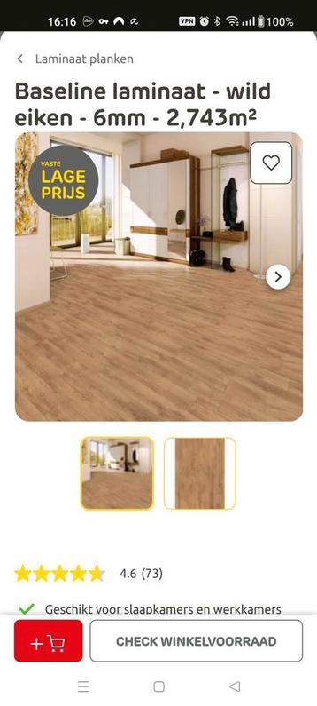 2 pakken baseline wild eiken laminaat 6mm van praxis