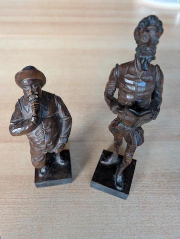 Don Quichot en zijn schildknaap Sancho Panza, vintage, hout beschikbaar voor biedingen