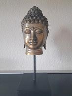 2 mooie metalen Buddha beeldjes op voet (excl stolpen), Huis en Inrichting, Ophalen of Verzenden, Gebruikt