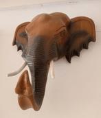 Houten kop van een olifant voor wanddecoratie., Antiek en Kunst, Ophalen of Verzenden