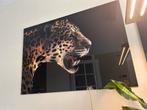 Panter op Glas - Wanddecoratie, Huis en Inrichting, Ophalen, 50 tot 75 cm, 75 tot 100 cm, Print