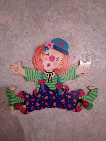 Houten Kinderkapstok Clown van Mertens-Kunst vintage kapstok beschikbaar voor biedingen
