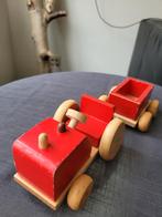 Houten Speelgoed Tractor met Aanhanger, Ophalen of Verzenden, Zo goed als nieuw, Duw- of Trekspeelgoed