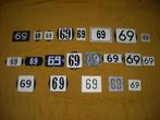 oud emaille huisnummer 69 ook 70 71 72 73 74 75 76 77 88 79, Ophalen of Verzenden