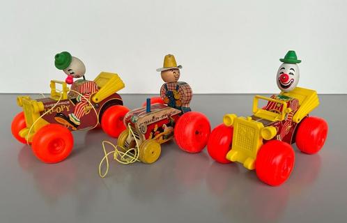 3x Vintage Fisher Price trekauto,s wo. Jalopy en tractor, Kinderen en Baby's, Speelgoed | Fisher-Price, Gebruikt, Duw- of Trekspeelgoed
