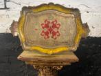 Vintage Florentijns dienblad goud rood groot model, Ophalen of Verzenden, Gebruikt, Rechthoekig